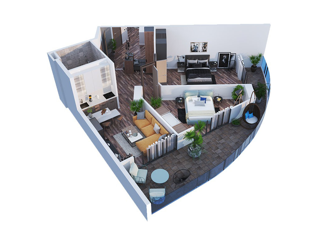2 Bedroom Превью планировки